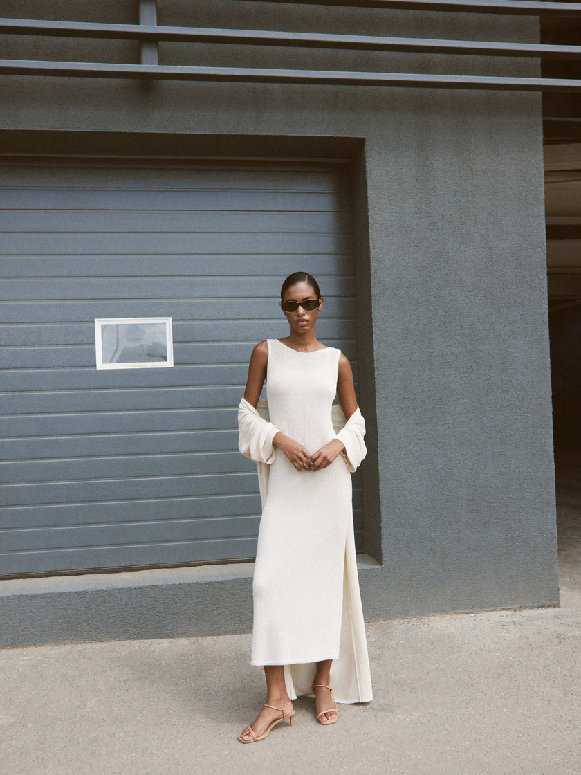 MANOLO dress, champagne