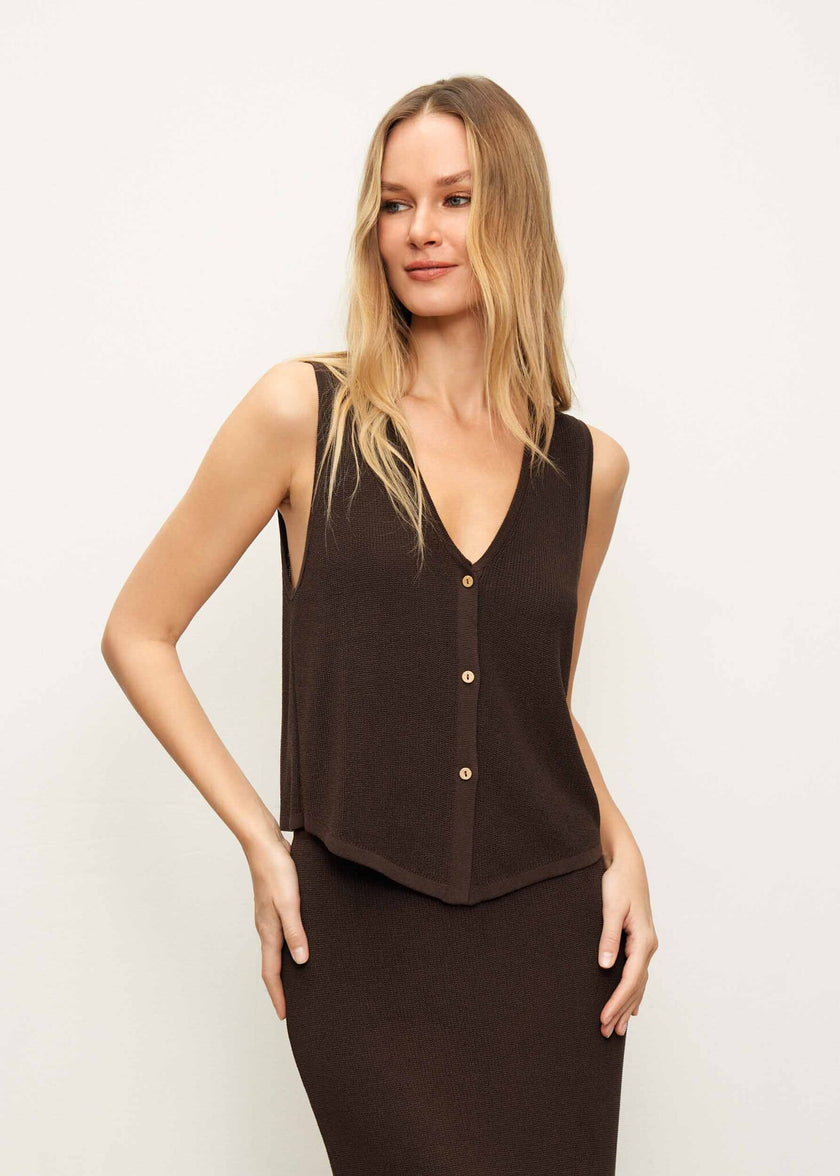 KHAYAL vest, dark chocolate