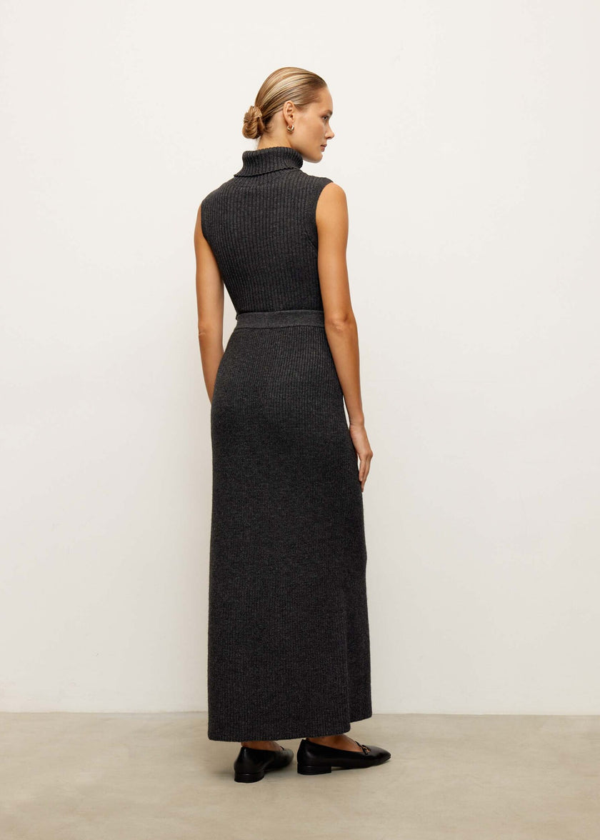 TATUM buttoned skirt, anthracite