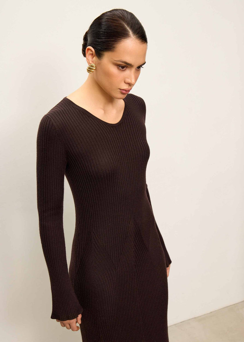 FLEXY dress, dark chocolate
