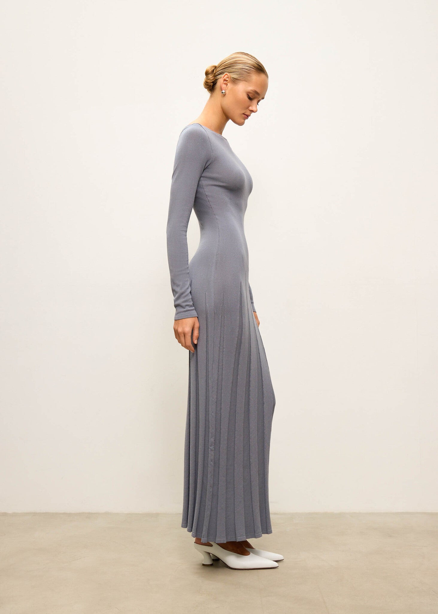 ERIKA dress with long sleeves, graphite