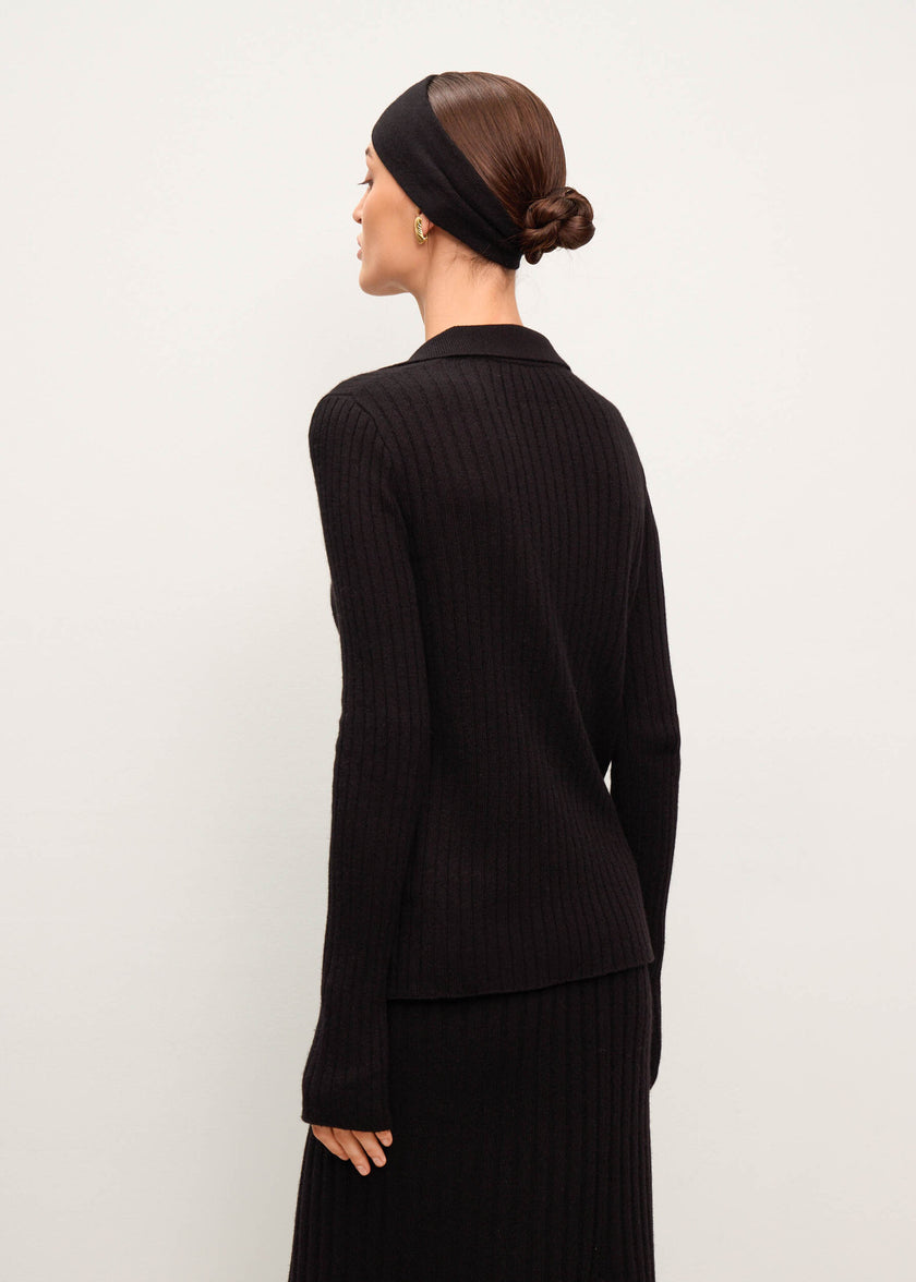 KIRA polo jumper, black