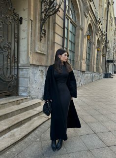 AMARA knitted coat, black