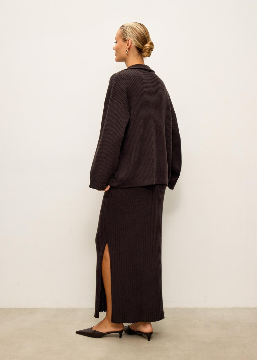 SORAYA cardigan, dark chocolate