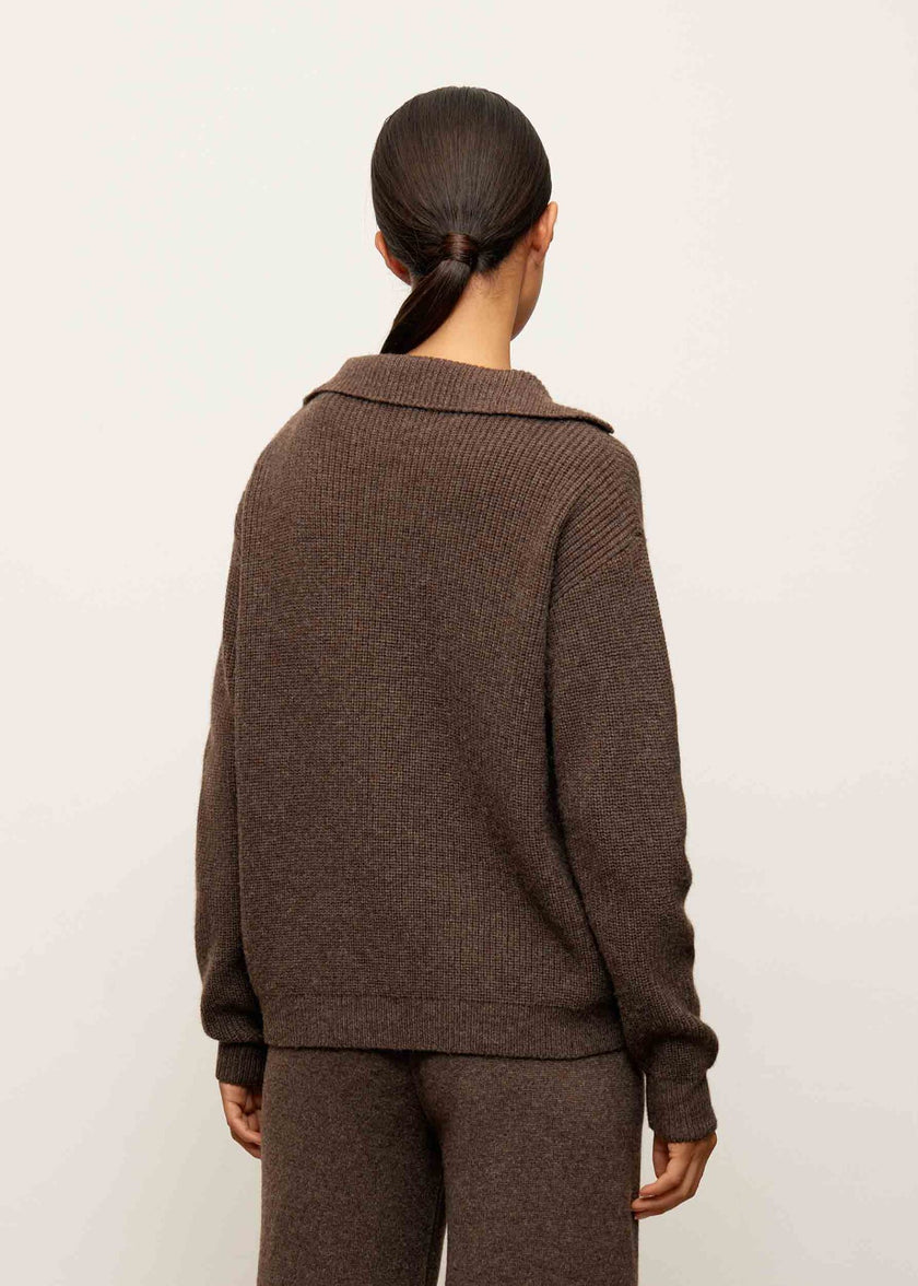 TATUM clusp jumper, chocolate