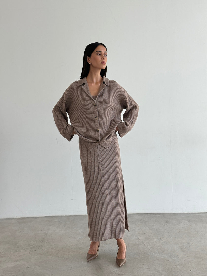 SORAYA cardigan, beige mélange