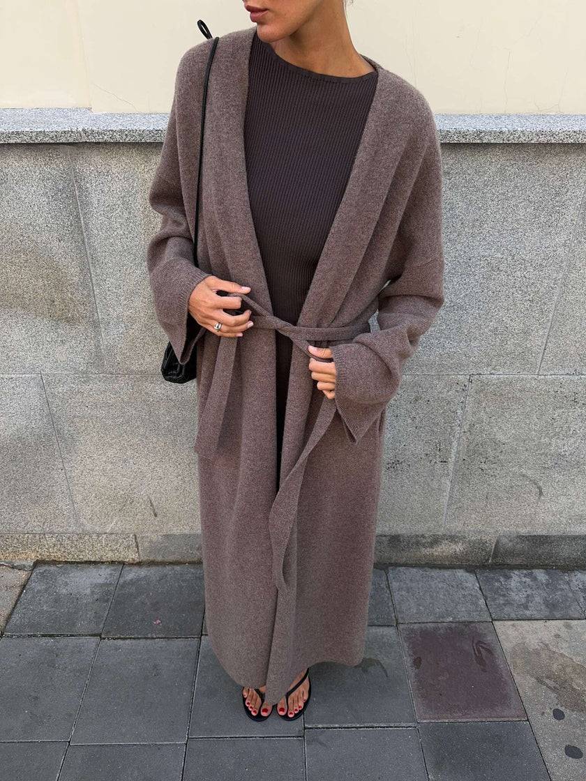 AMARA knitted coat, mocha