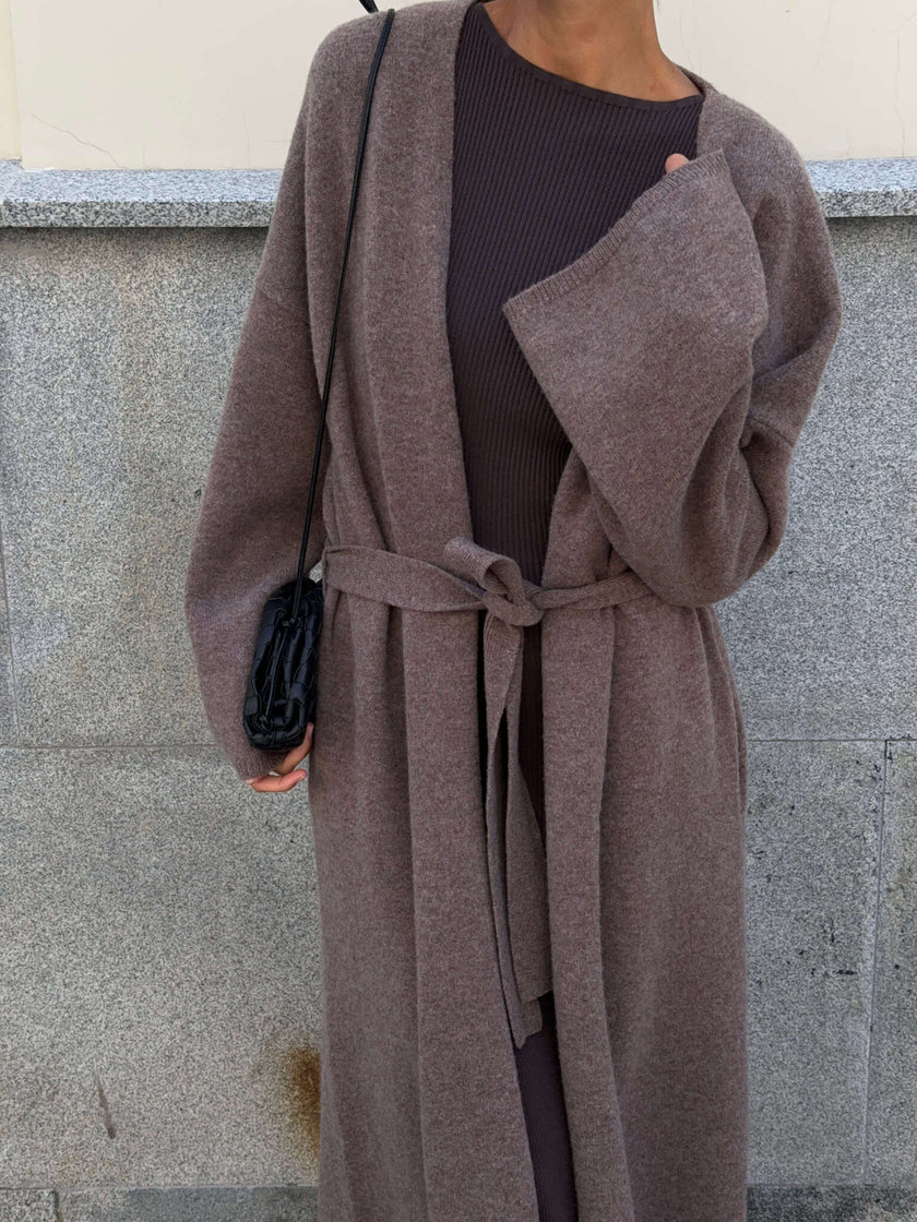 AMARA knitted coat, mocha