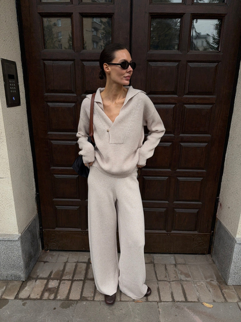 TATUM clusp jumper, pearl