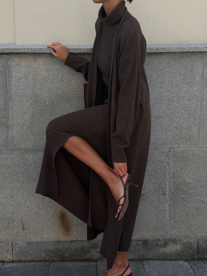 TATUM cardigan, chocolate