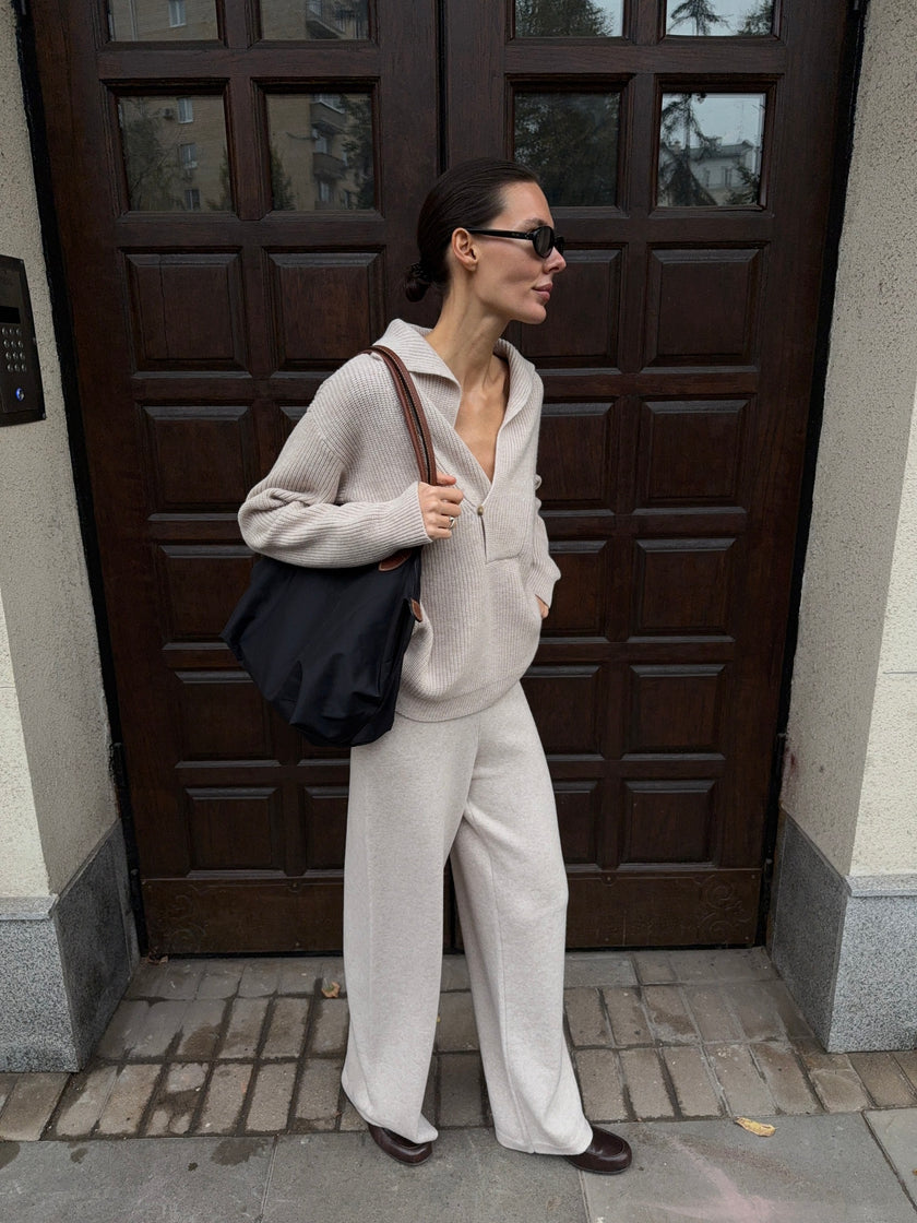 TATUM clusp jumper, pearl