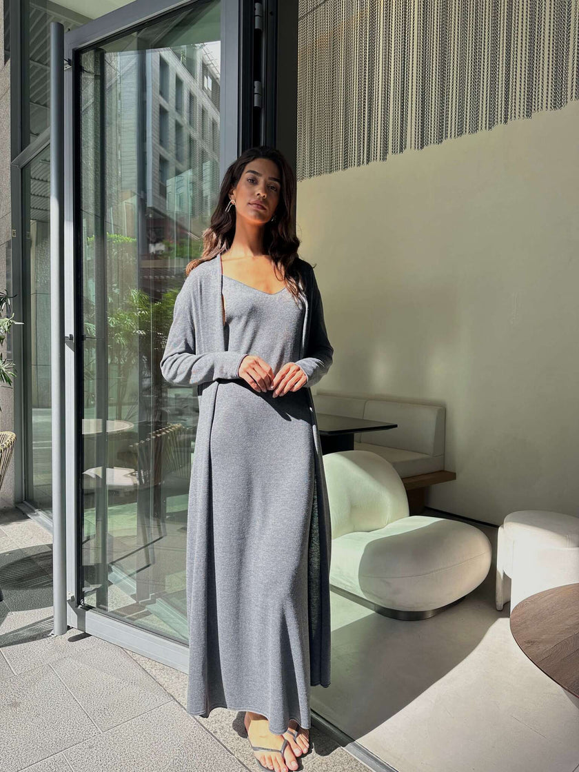 NARINA dress, gray melange