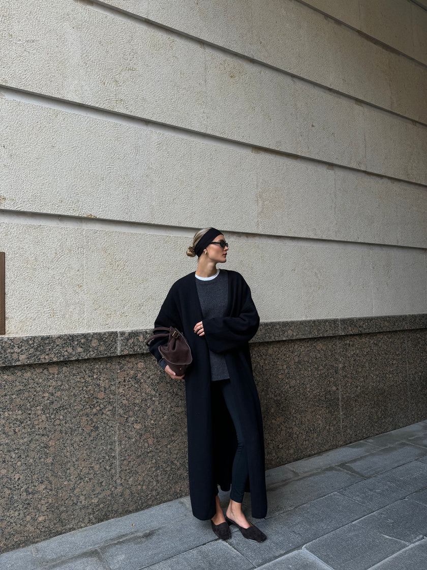 AMARA knitted coat, black
