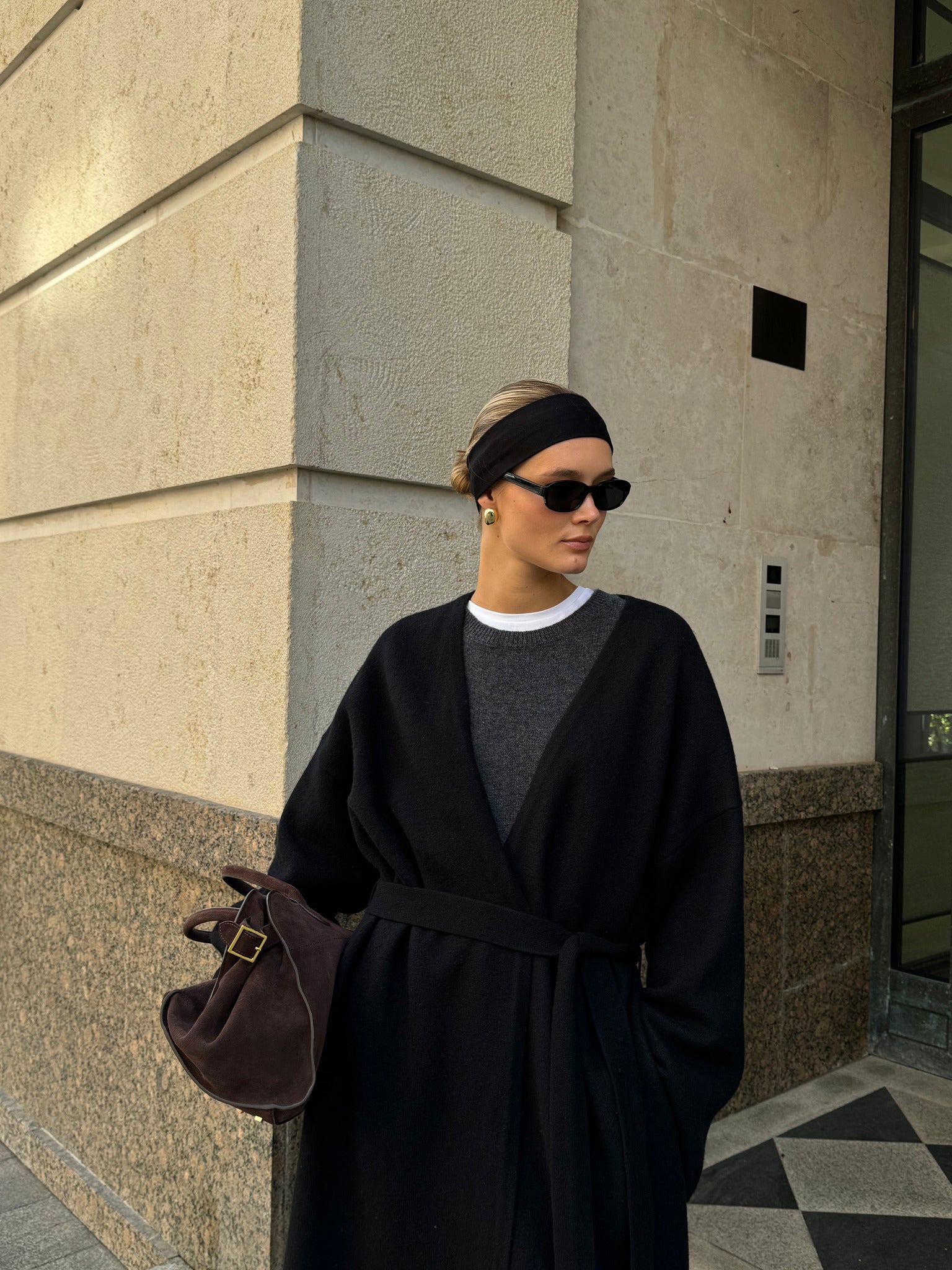 AMARA knitted coat, black