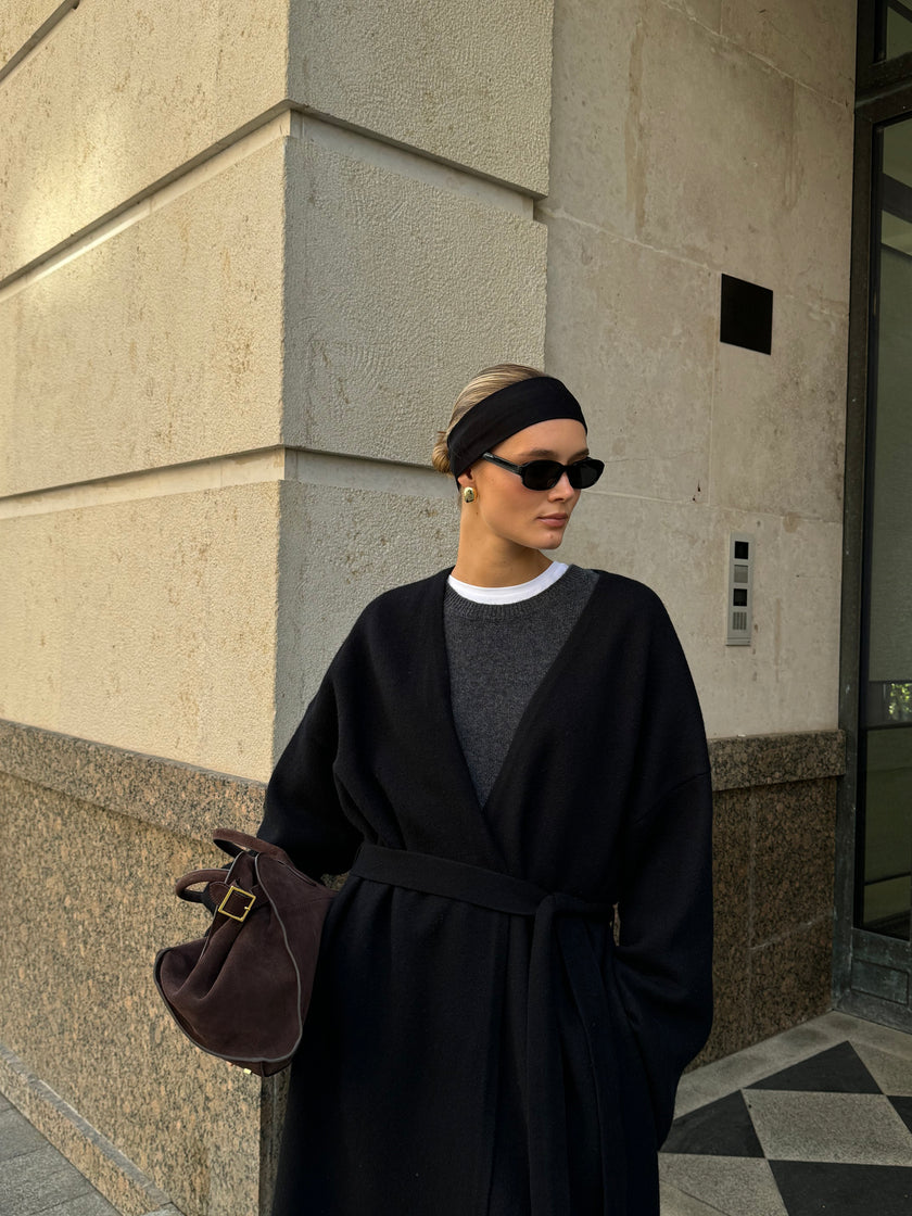 AMARA knitted coat, black