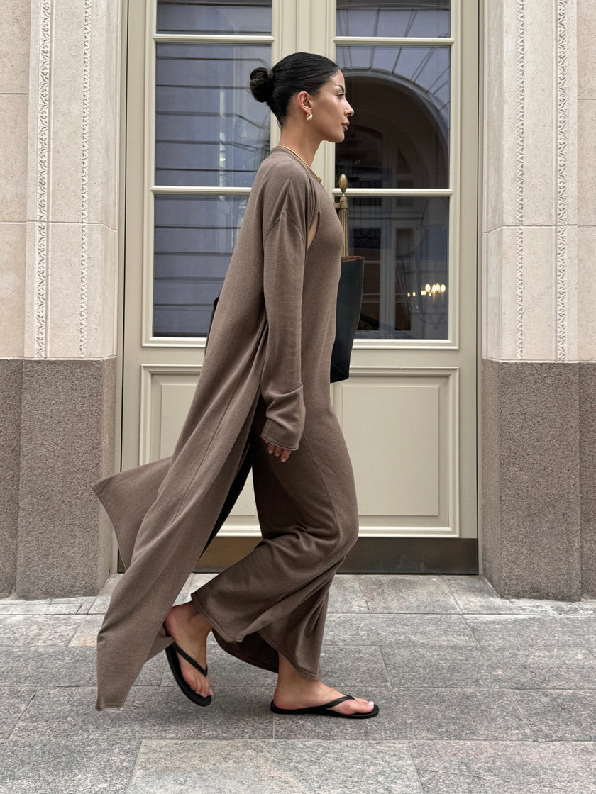 NARINA cardigan, warm gray