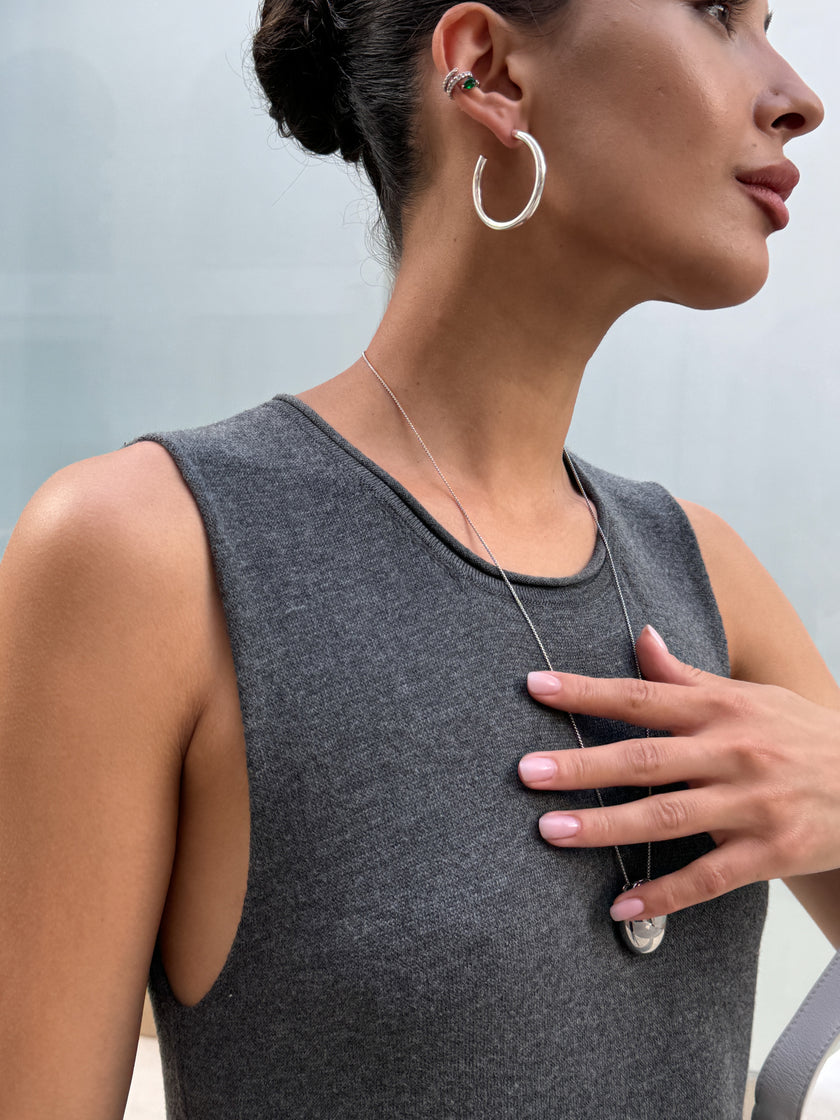 NARINA round neck dress, gray melange