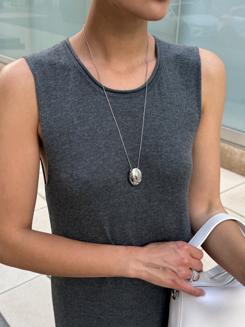 NARINA round neck dress, gray melange