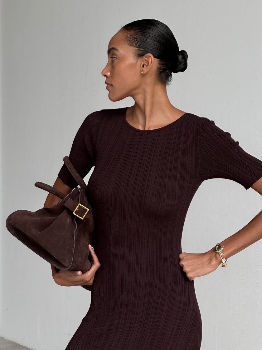 POLLY dress, chocolate