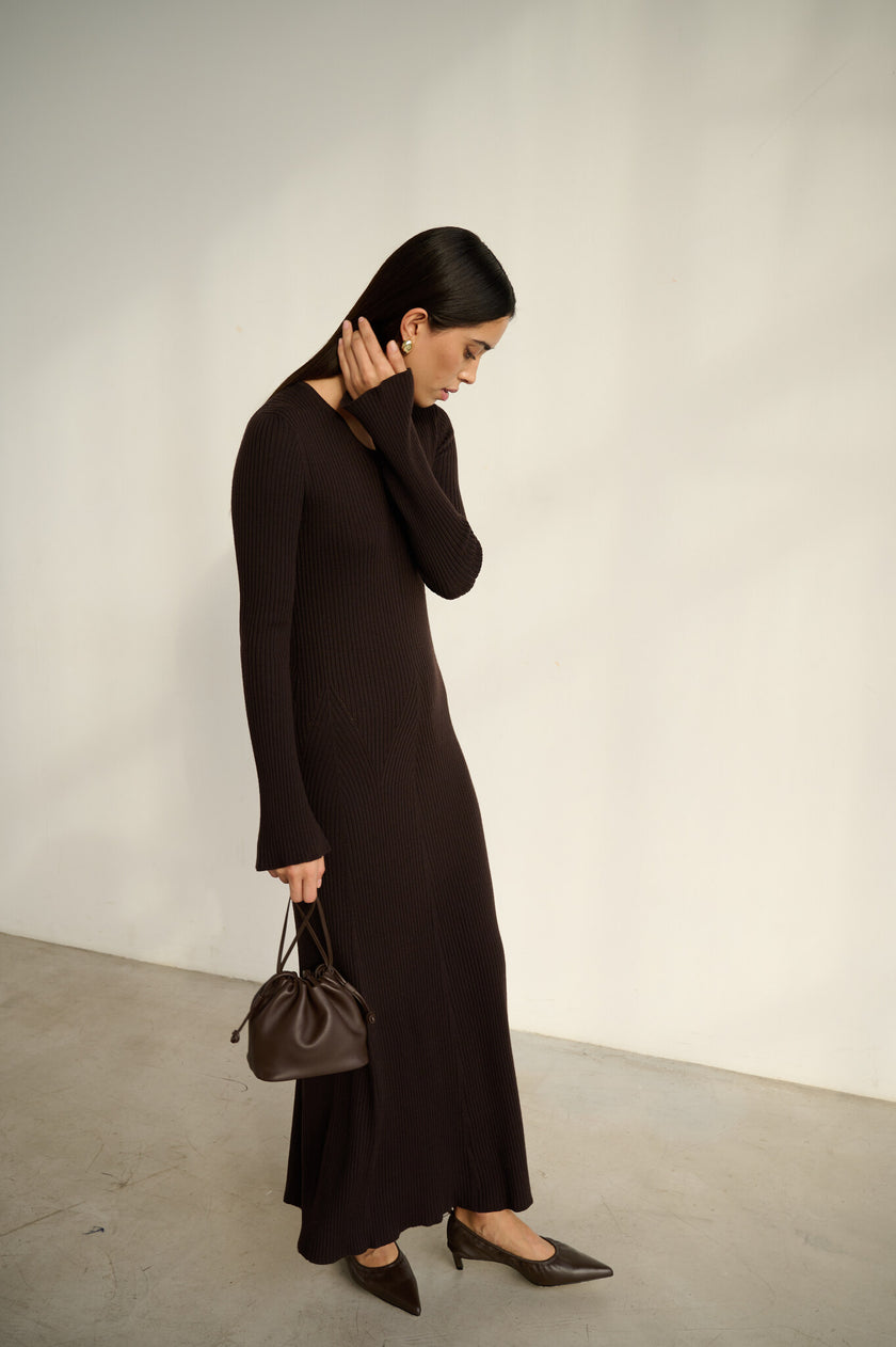 FLEXY dress, dark chocolate