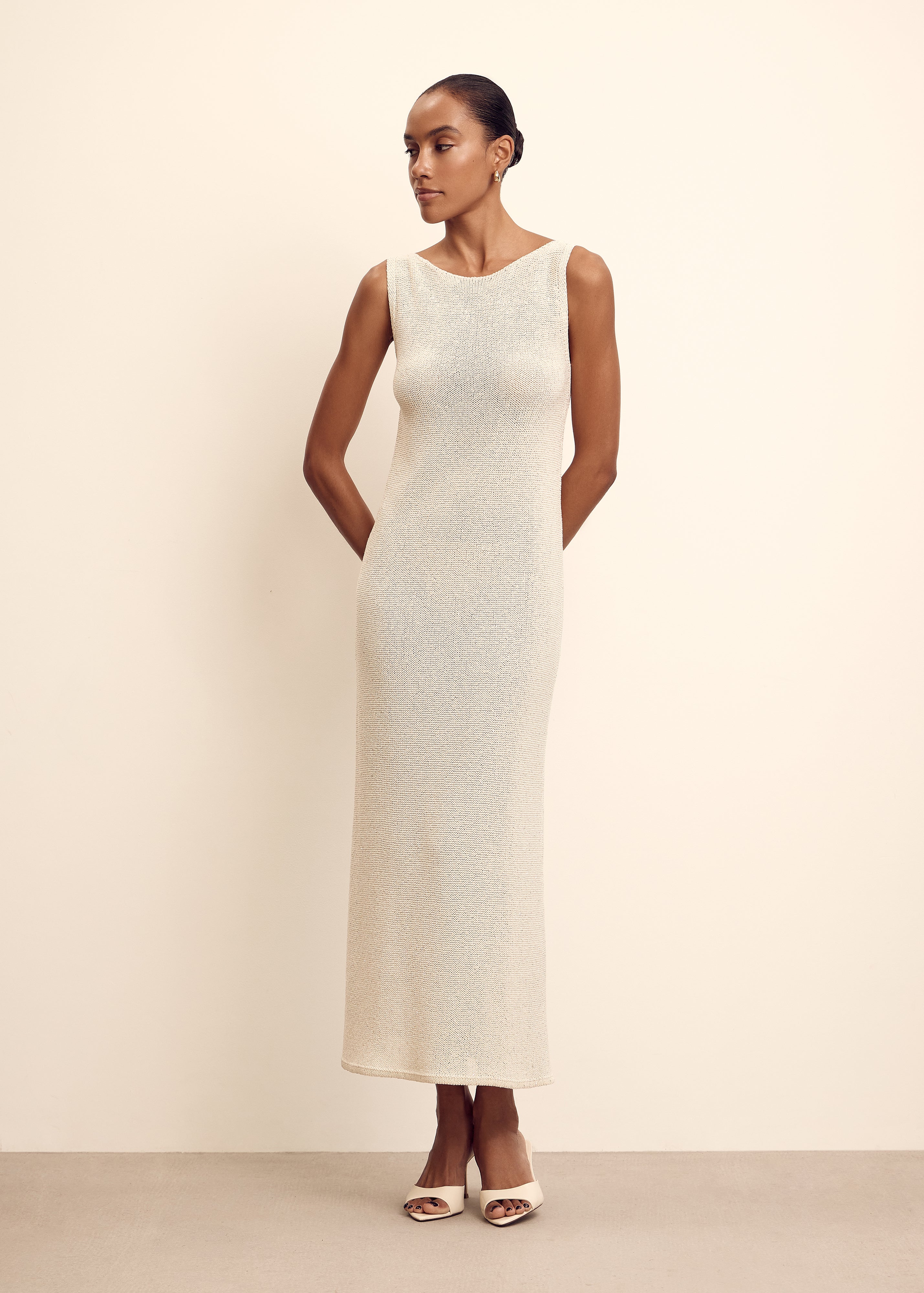 MANOLO dress, champagne