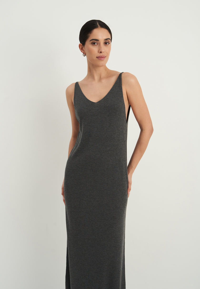 NARINA dress, gray melange