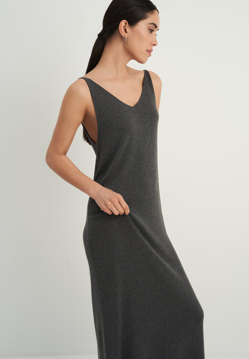 NARINA dress, gray melange