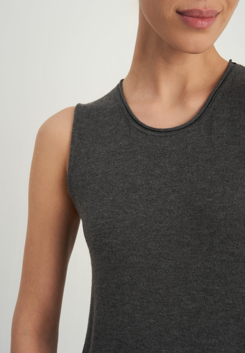 NARINA round neck dress, gray melange