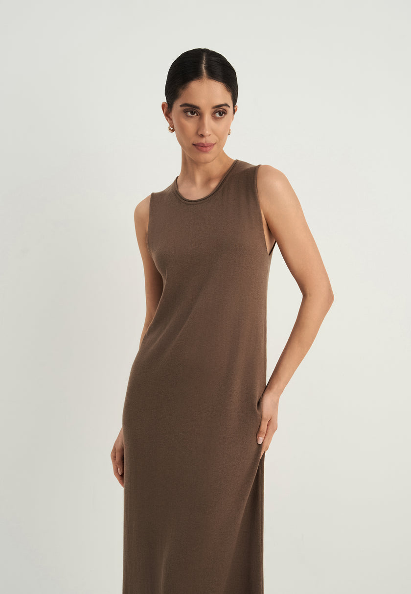 NARINA round neck dress, warm gray