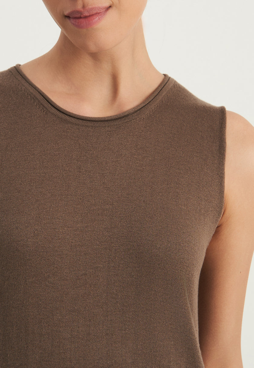 NARINA round neck dress, warm gray