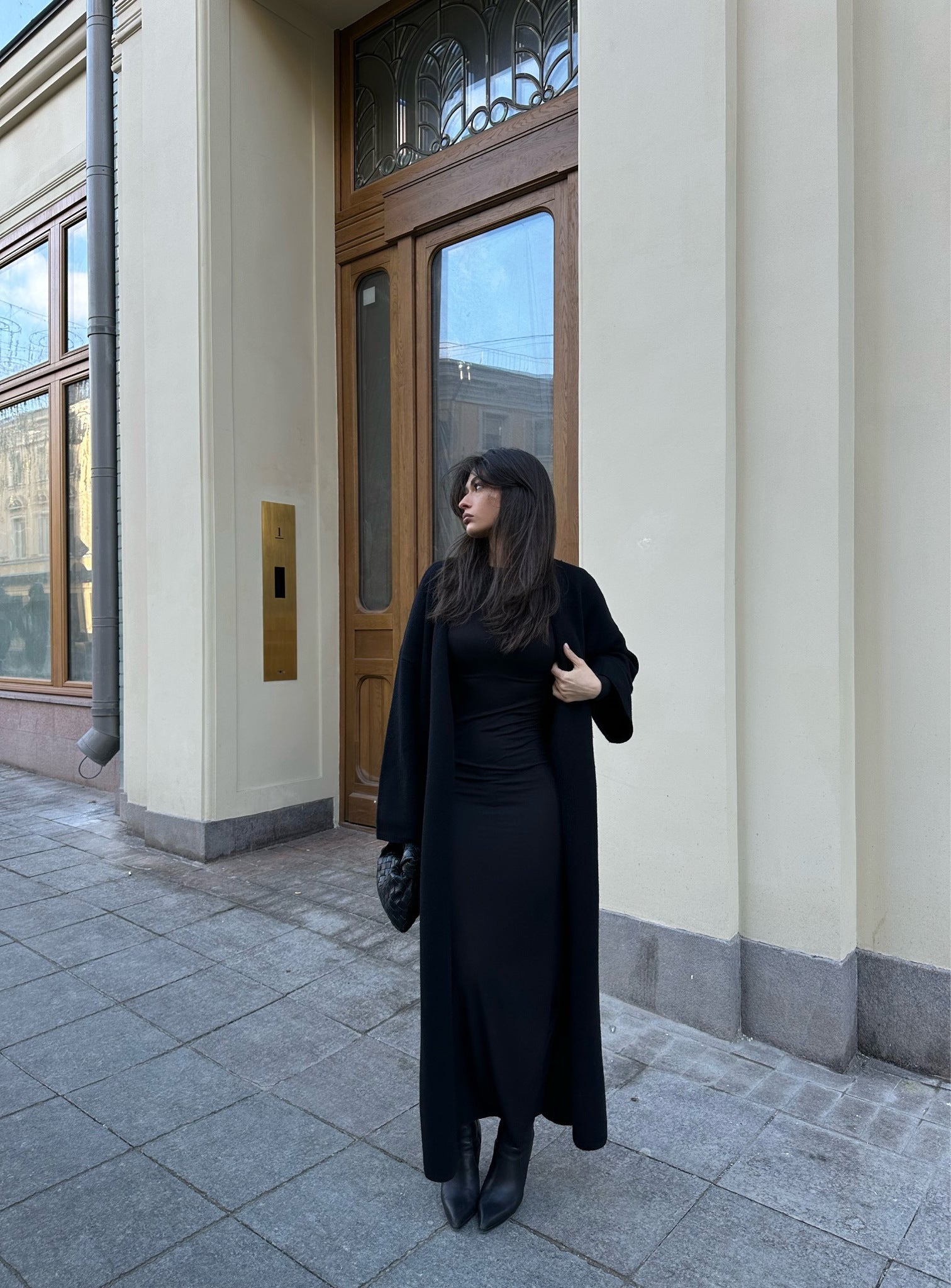 AMARA knitted coat, black