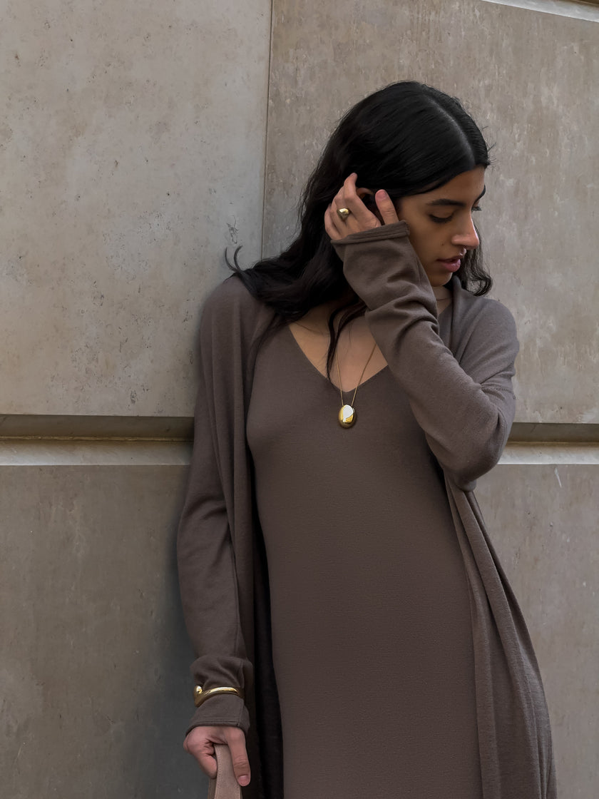 NARINA cardigan, warm gray