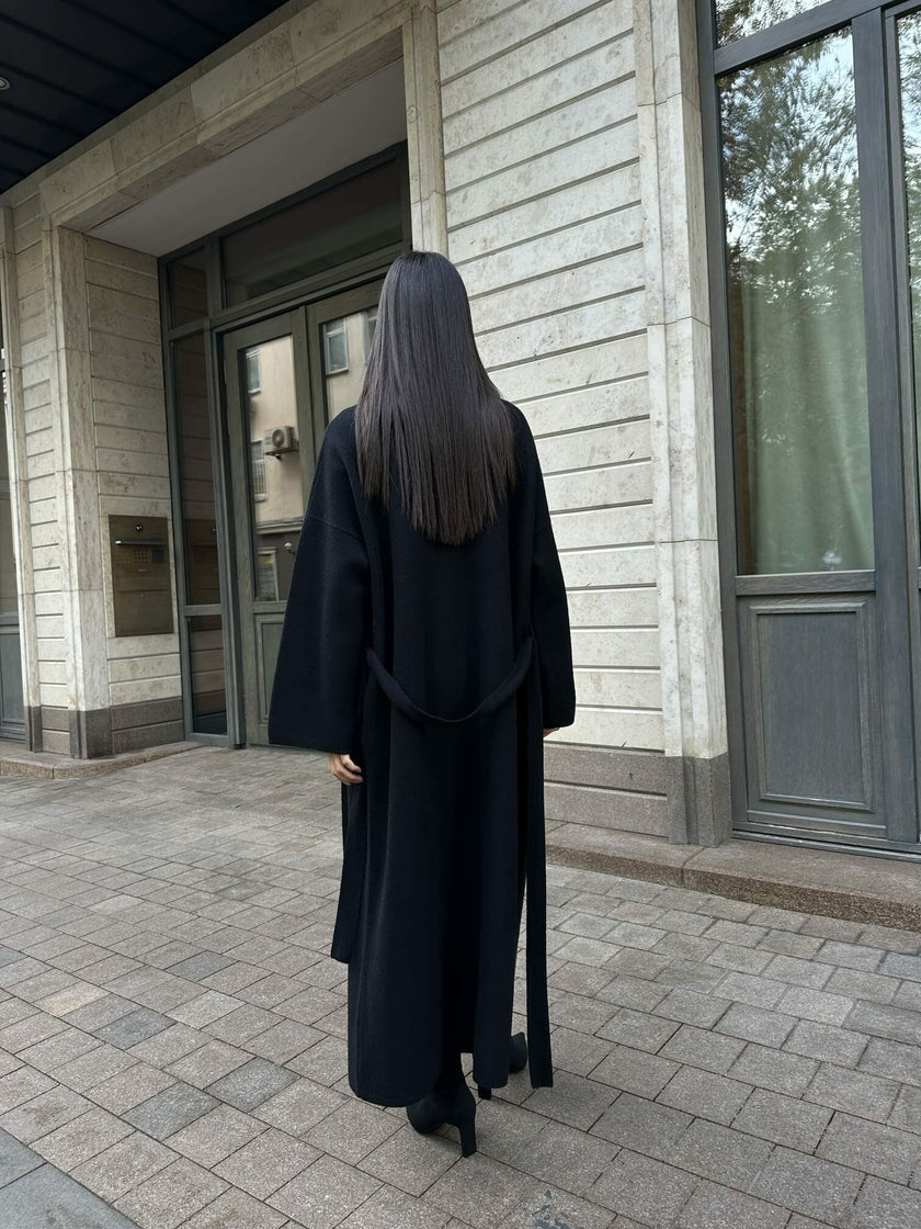 AMARA knitted coat, black