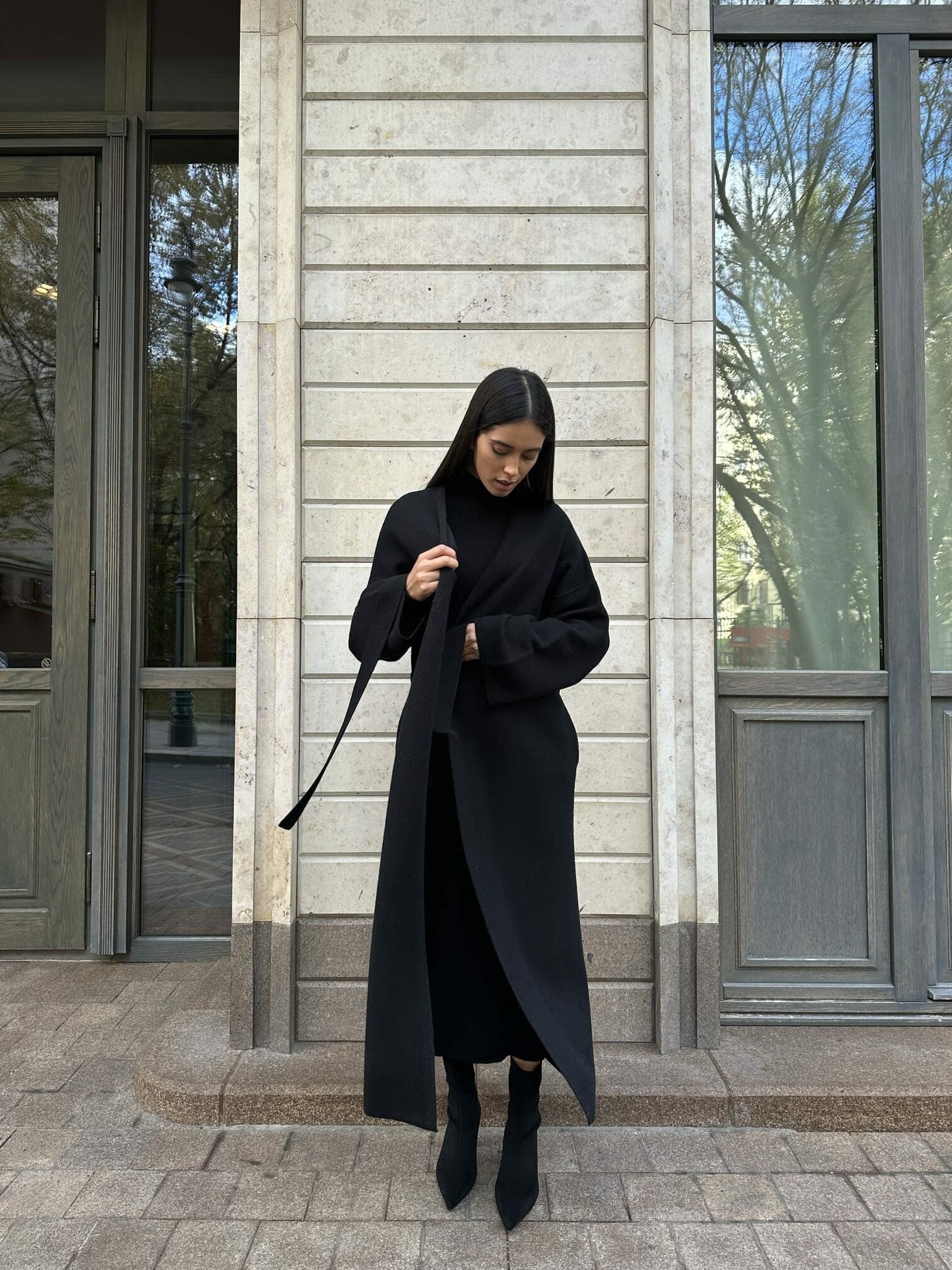 AMARA knitted coat, black