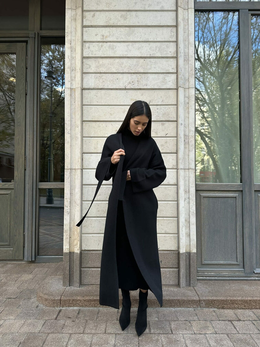 AMARA knitted coat, black