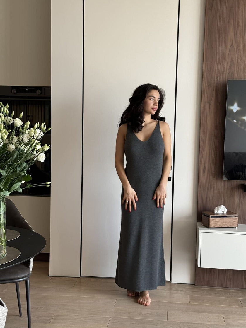 NARINA dress, gray melange