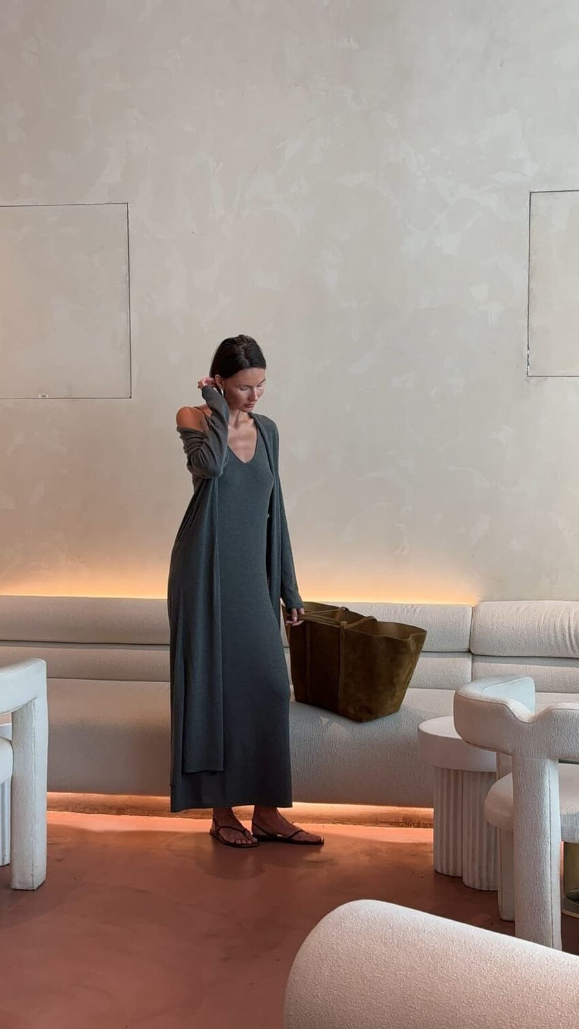 NARINA dress, gray melange