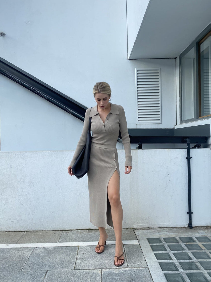 ADEL dress, taupe