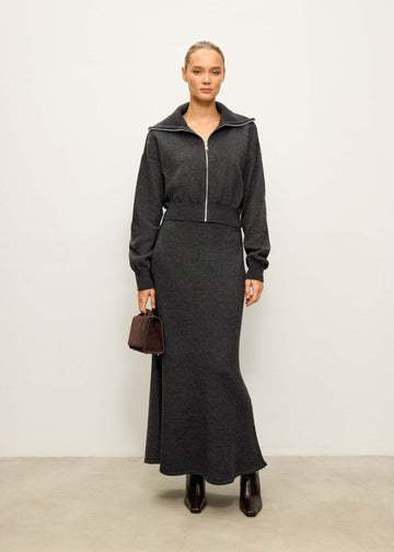 TATUM cropped zip bomber, anthracite