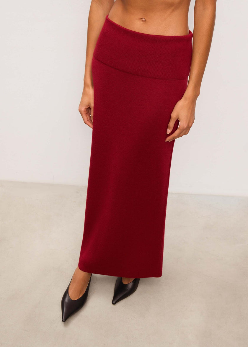 MOLLY peplum skirt, burgundy