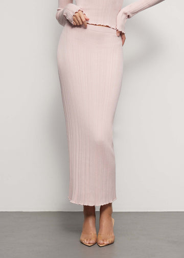 COTY ribbed knit skirt, powder