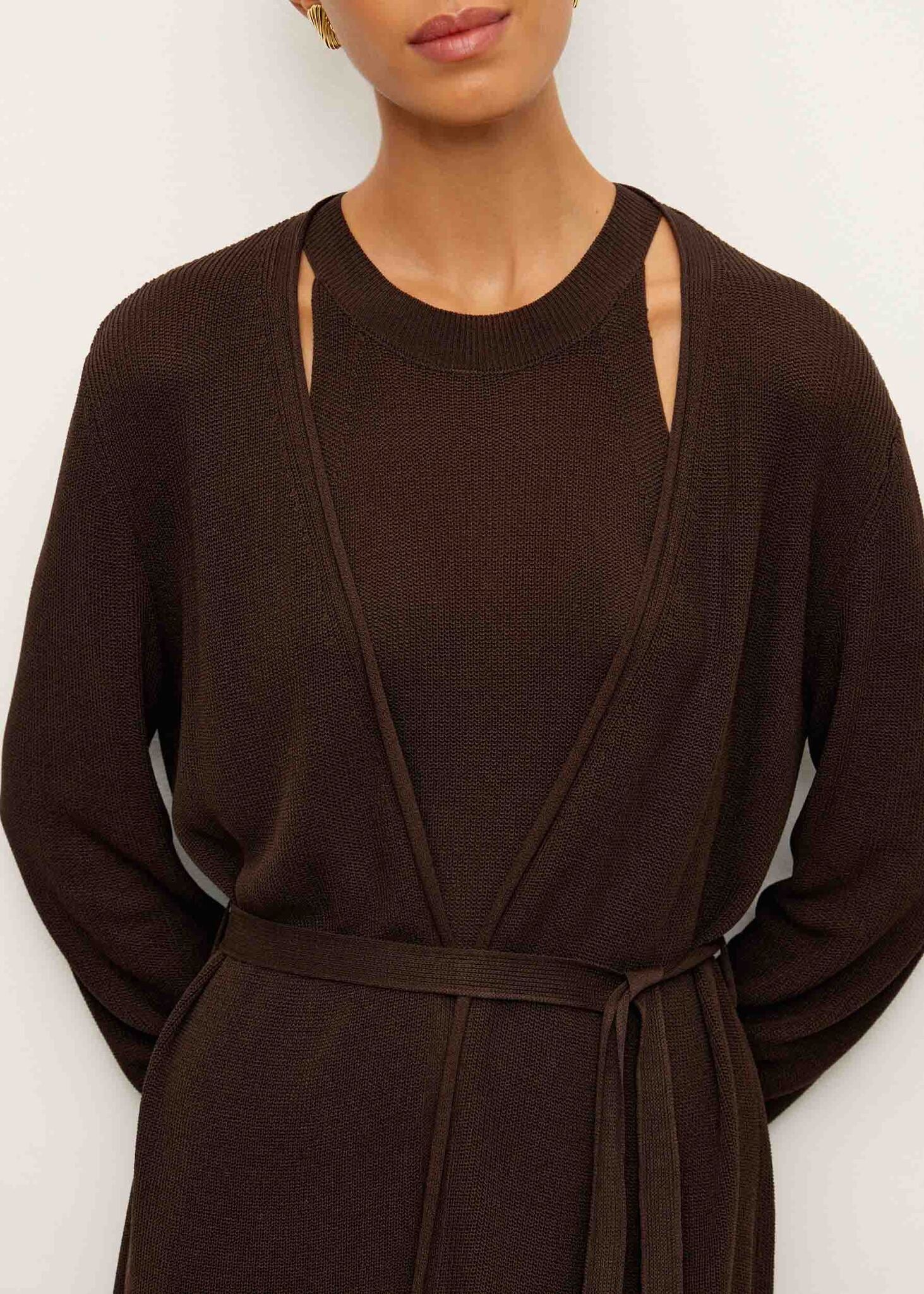 KHAYAL cardigan, dark chocolate