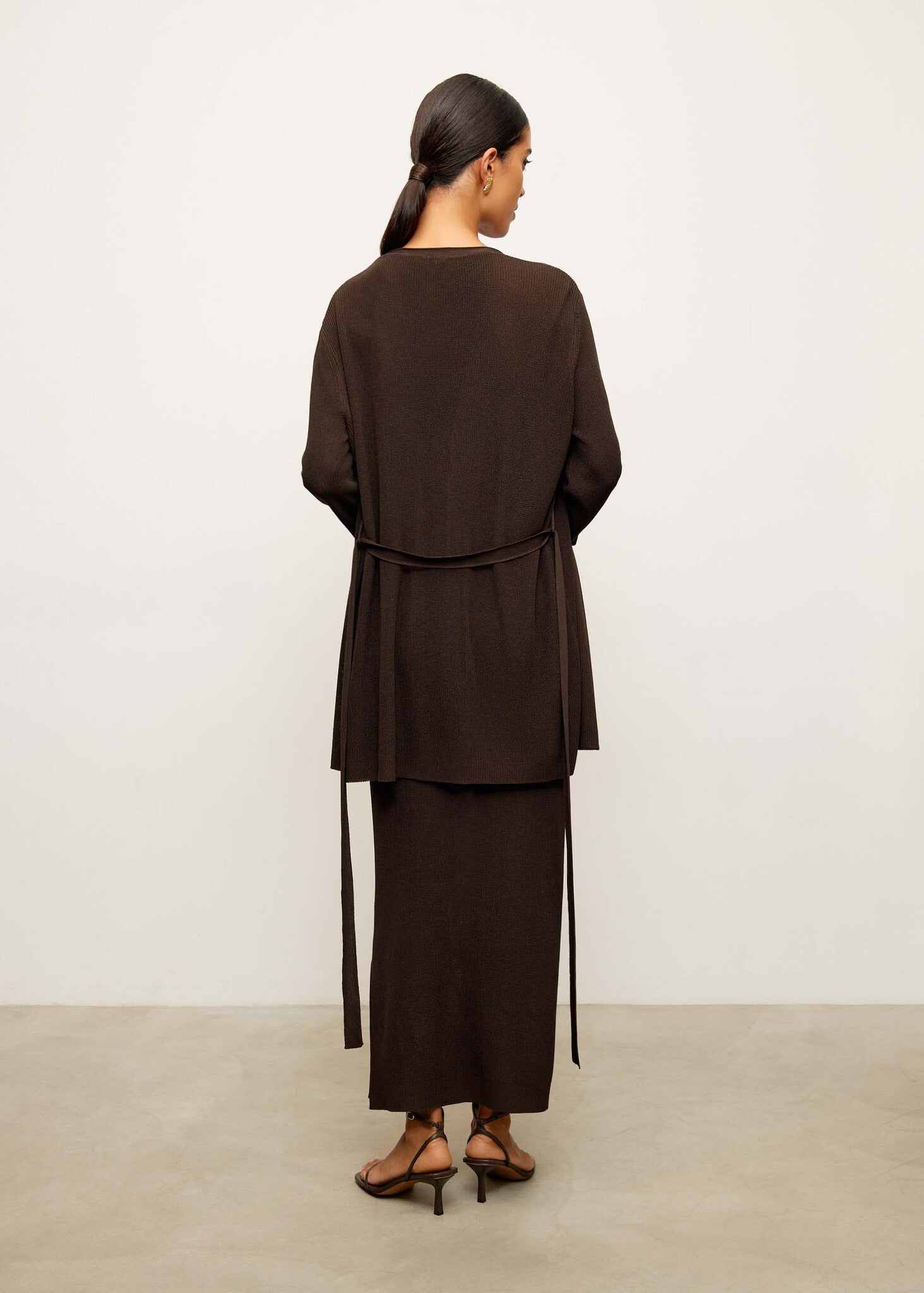 KHAYAL cardigan, dark chocolate