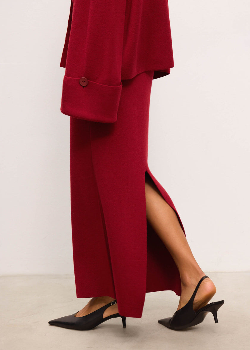 MOLLY peplum skirt, burgundy
