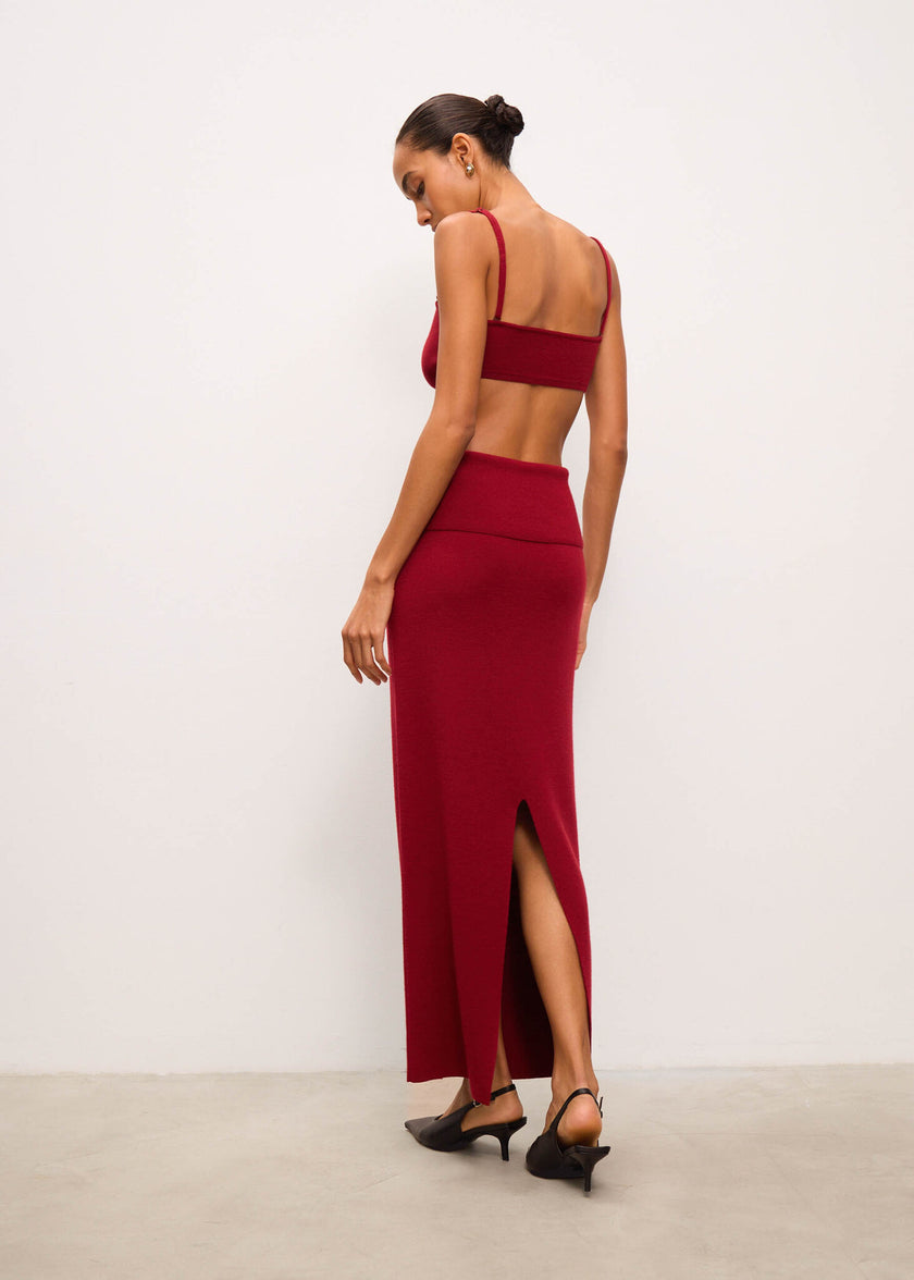 MOLLY peplum skirt, burgundy