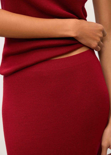 MOLLY no-peplum midi skirt, burgundy