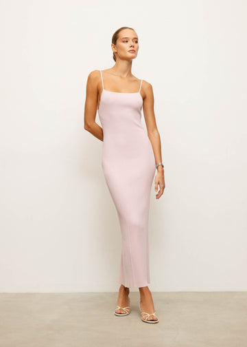 DANIELLA high-slit slip dress, pink