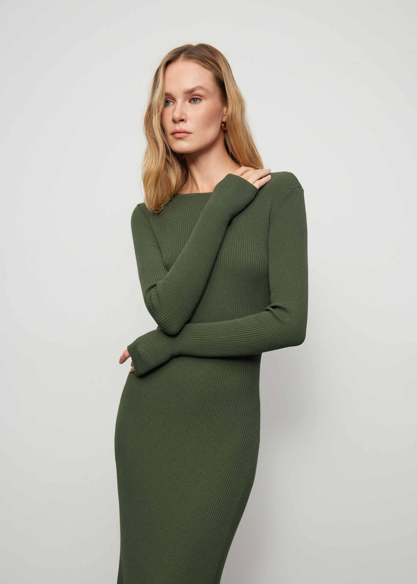 PETRA long sleeve dress, khaki