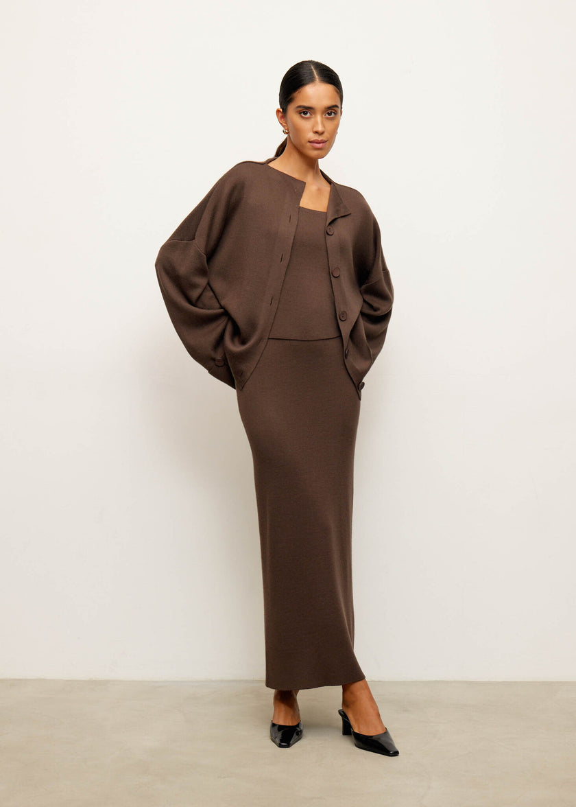 MOLLY no peplum skirt, chocolate