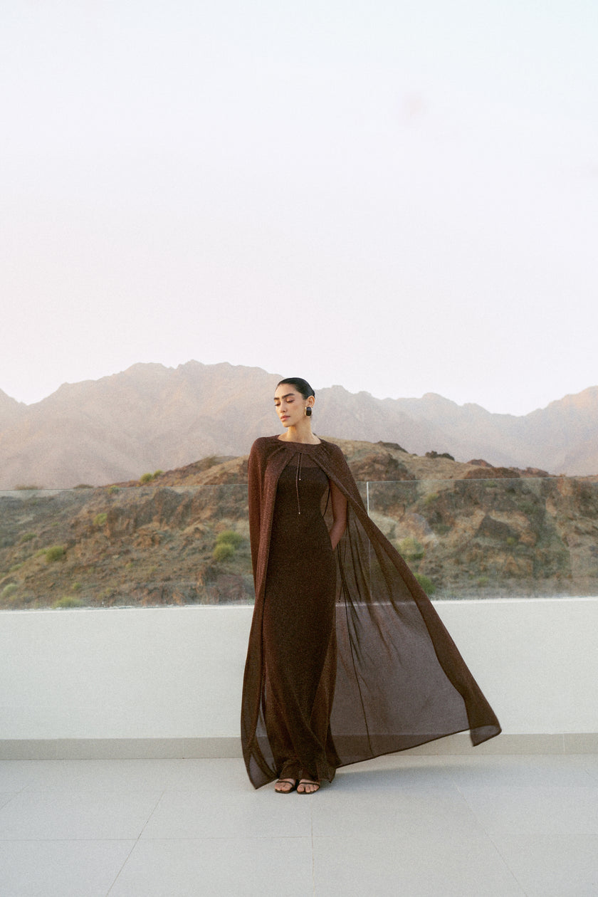 CAROLINE cape, chocolate